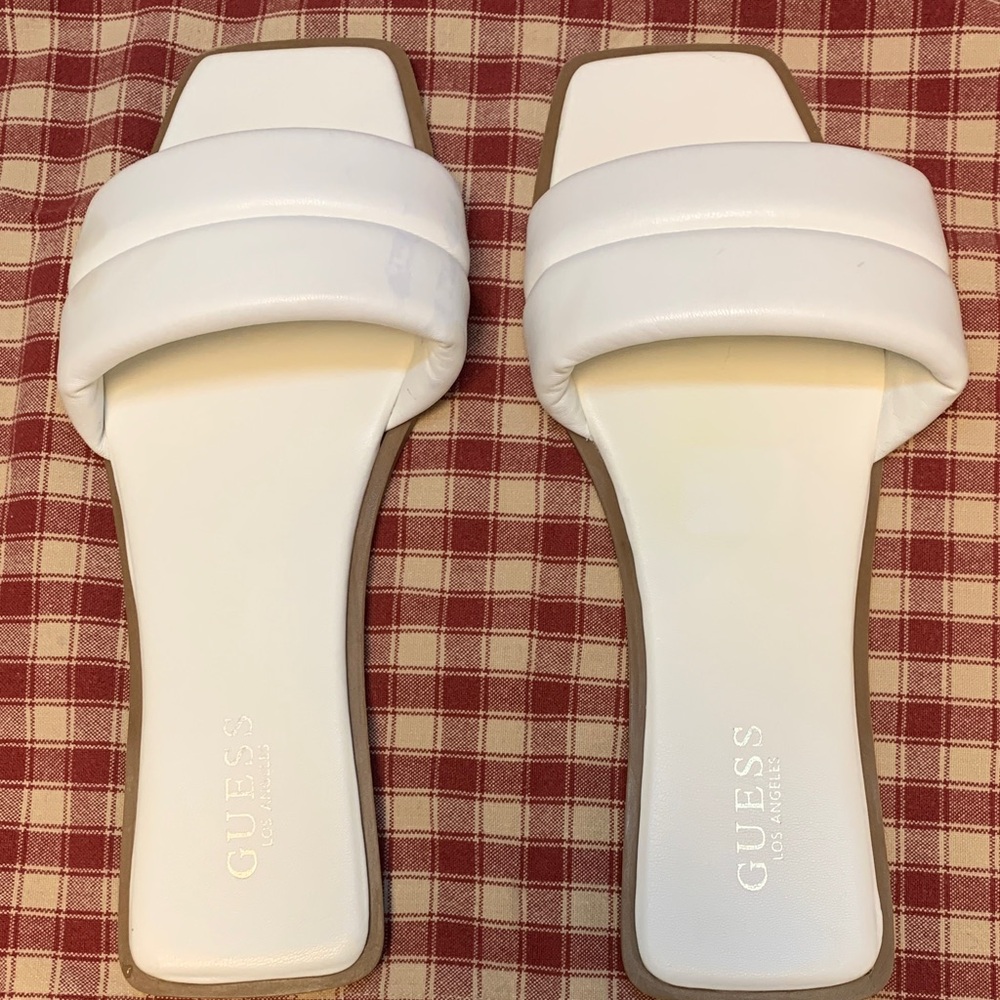 GUESS Women's White Slide Sandals - Corinne sz 10